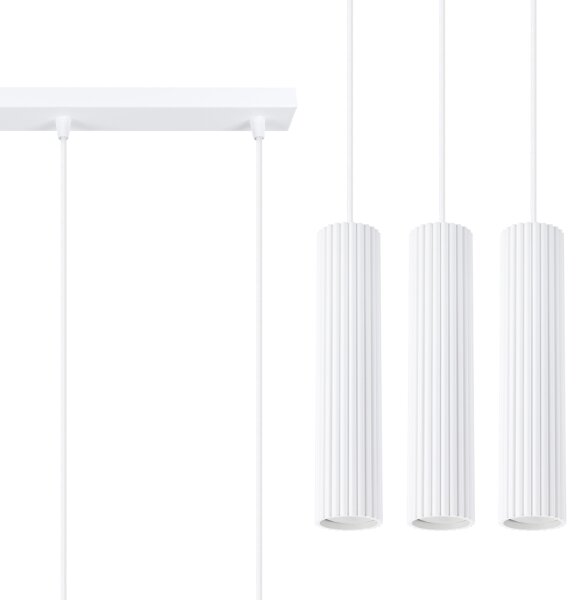 Sollux SL.1537 - Lampadario a sospensione con filo KARBON 3xGU10/10W/230V bianco