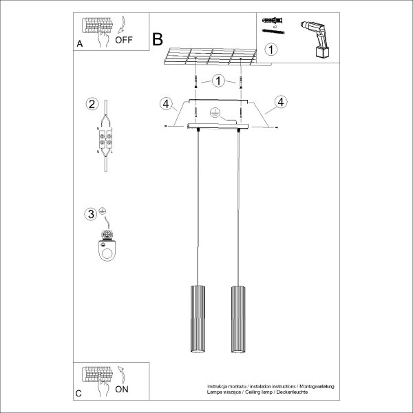 Sollux SL.1631 - Lampadario a sospensione con filo KARBON 2xGU10/10W/230V rosso