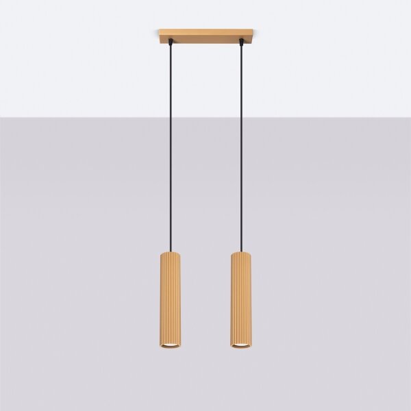 Sollux SL.1555 - Lampadario a sospensione con filo KARBON 2xGU10/10W/230V oro