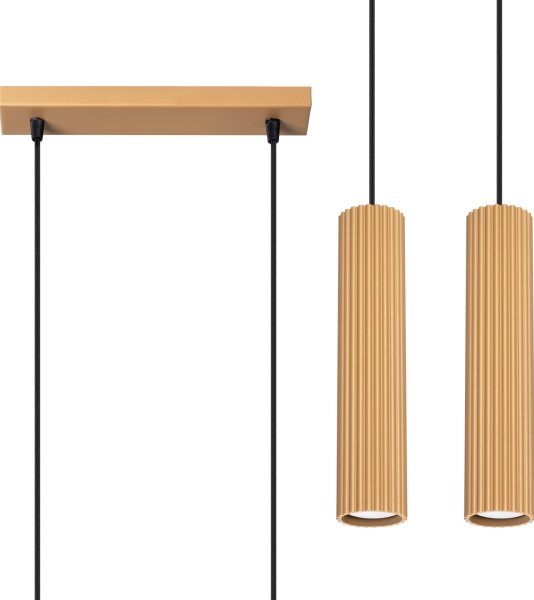 Sollux SL.1555 - Lampadario a sospensione con filo KARBON 2xGU10/10W/230V oro