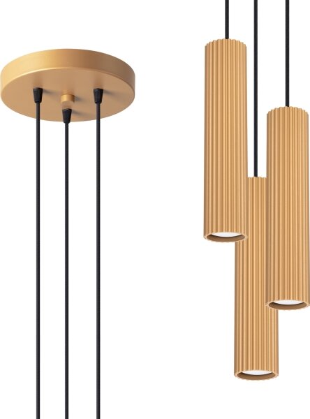 Sollux SL.1557 - Lampadario a sospensione con filo KARBON 3xGU10/10W/230V oro