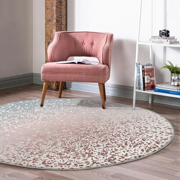 Tappeto rotondo lavabile di colore grigio-rame adatto per aspirapolvere robot ø 80 cm Comfort - Mila Home