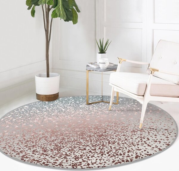 Tappeto rotondo lavabile di colore grigio-rame adatto per aspirapolvere robot ø 80 cm Comfort - Mila Home