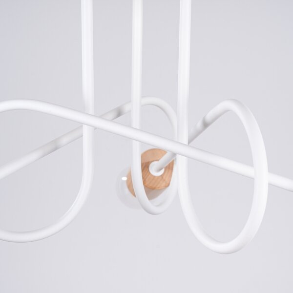 Sollux SL.1474 - Lampadario a plafone EMBER 3xE27/15W/230V bianco/beige/faggio