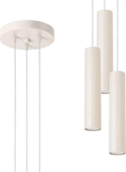 Sollux SL.1482 - Lampadario a sospensione con filo LAGOS 3xGU10/10W/230V color crema