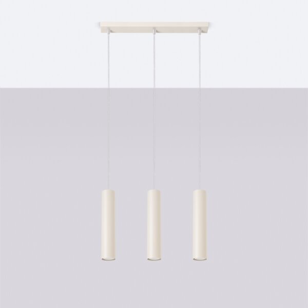 Sollux SL.1481 - Lampadario a sospensione con filo LAGOS 3xGU10/10W/230V color crema