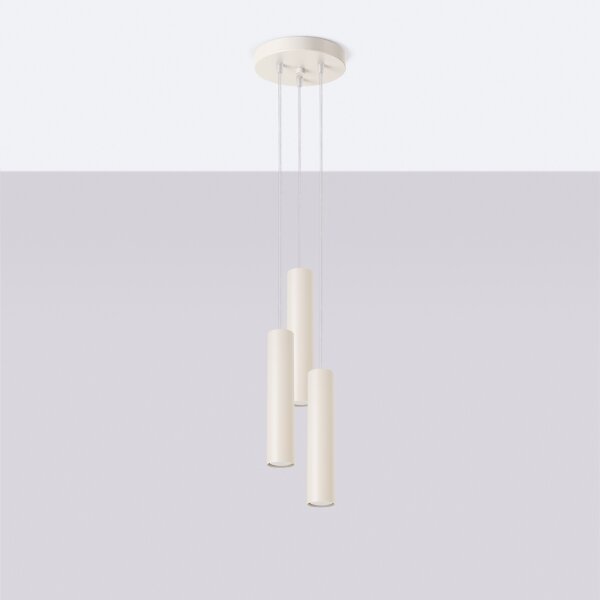Sollux SL.1482 - Lampadario a sospensione con filo LAGOS 3xGU10/10W/230V color crema