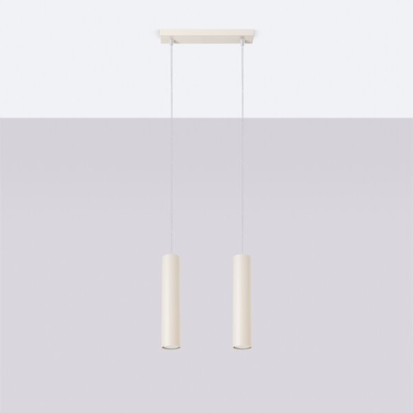 Sollux SL.1480 - Lampadario a sospensione con filo LAGOS 2xGU10/10W/230V color crema