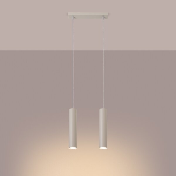 Sollux SL.1480 - Lampadario a sospensione con filo LAGOS 2xGU10/10W/230V color crema