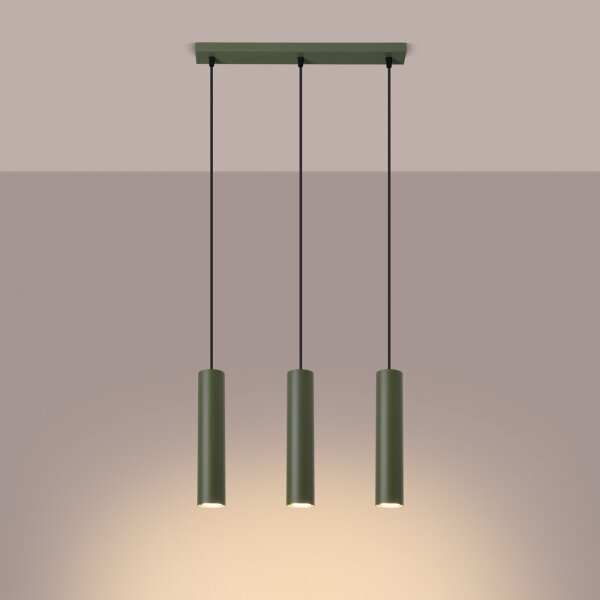 Sollux SL.1486 - Lampadario a sospensione con filo LAGOS 3xGU10/10W/230V verde