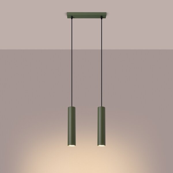 Sollux SL.1485 - Lampadario a sospensione con filo LAGOS 2xGU10/10W/230V verde