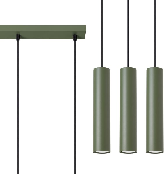 Sollux SL.1486 - Lampadario a sospensione con filo LAGOS 3xGU10/10W/230V verde