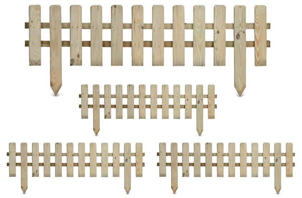 Recinzione Bassa 4 Pezzi 30x120 cm in Legno Impregnato