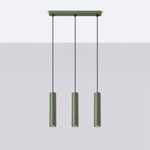 Sollux SL.1486 - Lampadario a sospensione con filo LAGOS 3xGU10/10W/230V verde