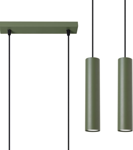 Sollux SL.1485 - Lampadario a sospensione con filo LAGOS 2xGU10/10W/230V verde