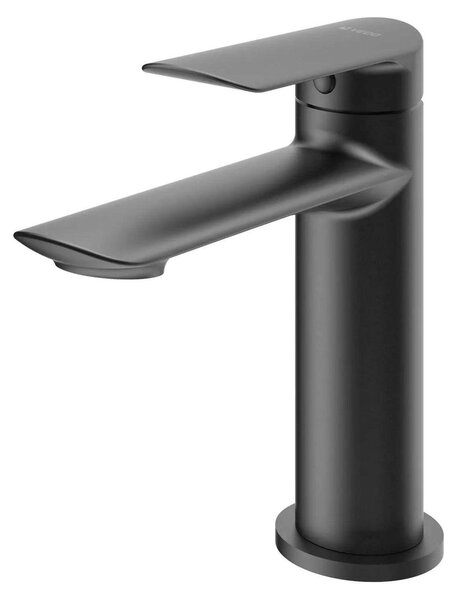 Miscelatore per lavabo con sistema di scarico a click-clack, modello ALETTA, colore nero opaco