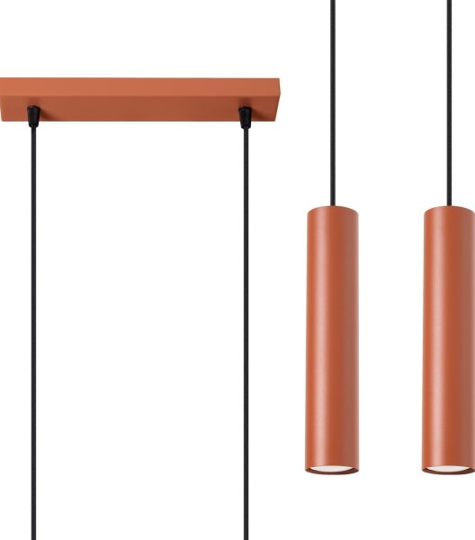 Sollux SL.1490 - Lampadario a sospensione con filo LAGOS 2xGU10/10W/230V rosso