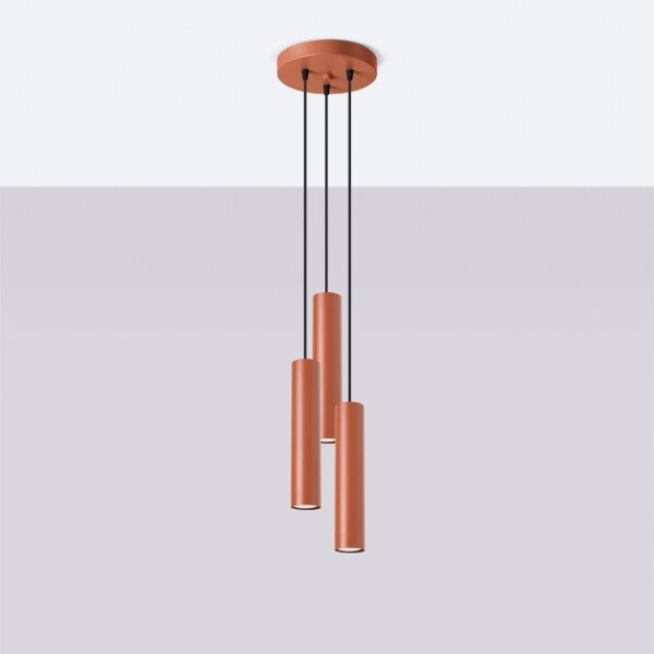 Sollux SL.1492 - Lampadario a sospensione con filo LAGOS 3xGU10/10W/230V rosso