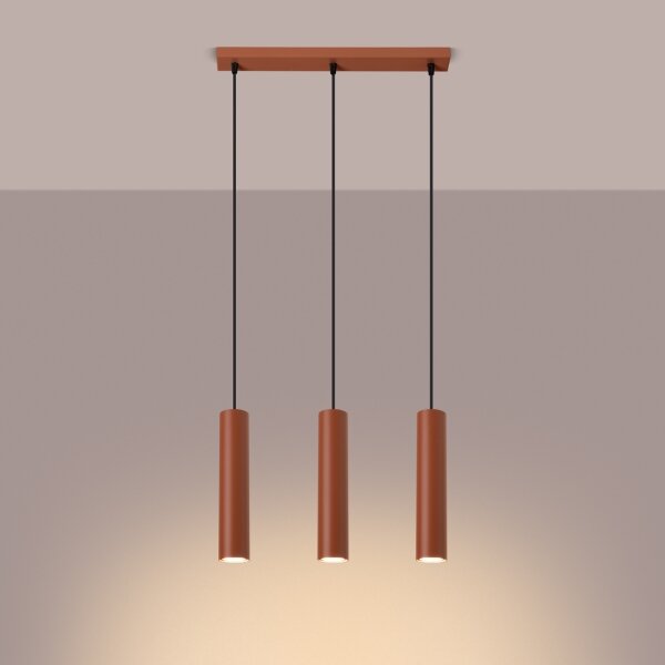Sollux SL.1491 - Lampadario a sospensione con filo LAGOS 3xGU10/10W/230V rosso