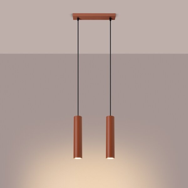Sollux SL.1490 - Lampadario a sospensione con filo LAGOS 2xGU10/10W/230V rosso