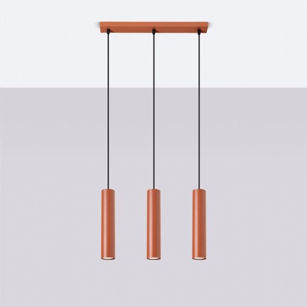 Sollux SL.1491 - Lampadario a sospensione con filo LAGOS 3xGU10/10W/230V rosso