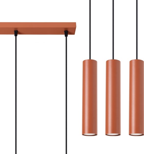 Sollux SL.1491 - Lampadario a sospensione con filo LAGOS 3xGU10/10W/230V rosso