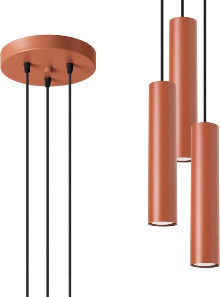 Sollux SL.1492 - Lampadario a sospensione con filo LAGOS 3xGU10/10W/230V rosso