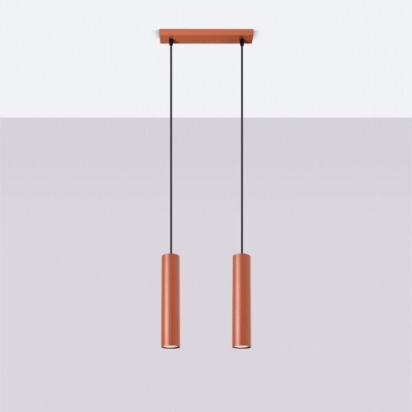 Sollux SL.1490 - Lampadario a sospensione con filo LAGOS 2xGU10/10W/230V rosso