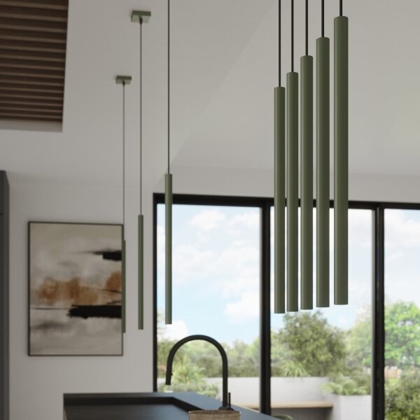 Sollux SL.1518 - Lampadario a sospensione con filo PASTELO 1xG9/8W/230V verde