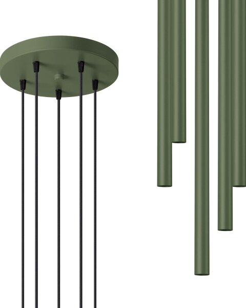 Sollux SL.1522 - Lampadario a sospensione con filo PASTELO 5xG9/8W/230V verde