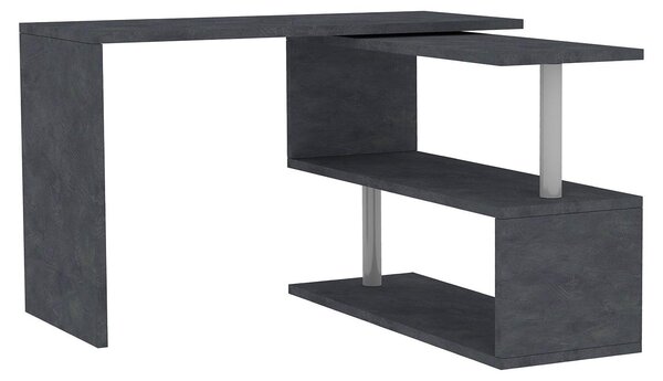 Scrivania con Gamba ad S Girevole 120/65x50x75 cm Volta Ardesia
