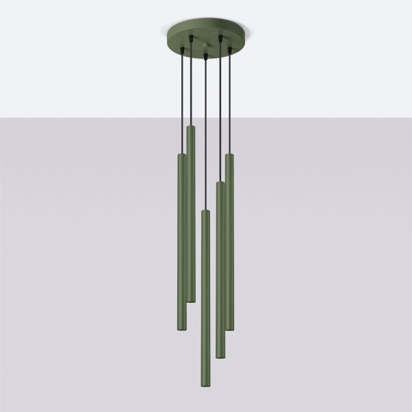 Sollux SL.1522 - Lampadario a sospensione con filo PASTELO 5xG9/8W/230V verde