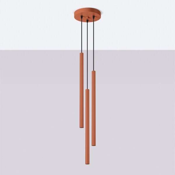 Sollux SL.1527 - Lampadario a sospensione con filo PASTELO 3xG9/8W/230V rosso
