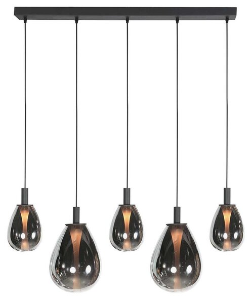 Lampada a sospensione - nero - Glimsy - vetro metallo - grande lampada da tavolo da pranzo - LED - 4197ZW - Mexlite