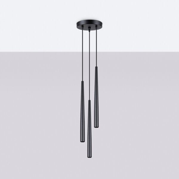 Sollux SL.1463 - Lampadario a sospensione con filo BLISS 3xG9/8W/230V nero