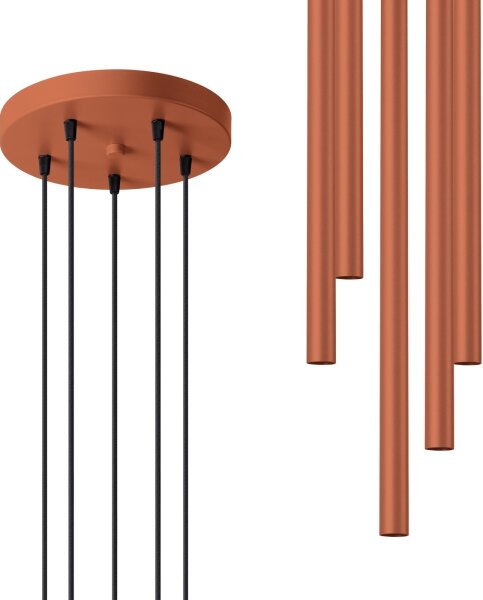 Sollux SL.1528 - Lampadario a sospensione con filo PASTELO 5xG9/8W/230V rosso