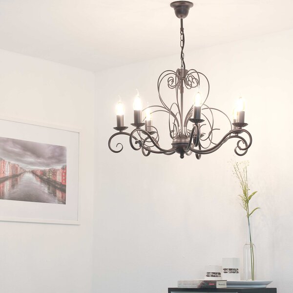 Nero Mauro 7xE14 15W Luminex lampadario rustico a sospensione