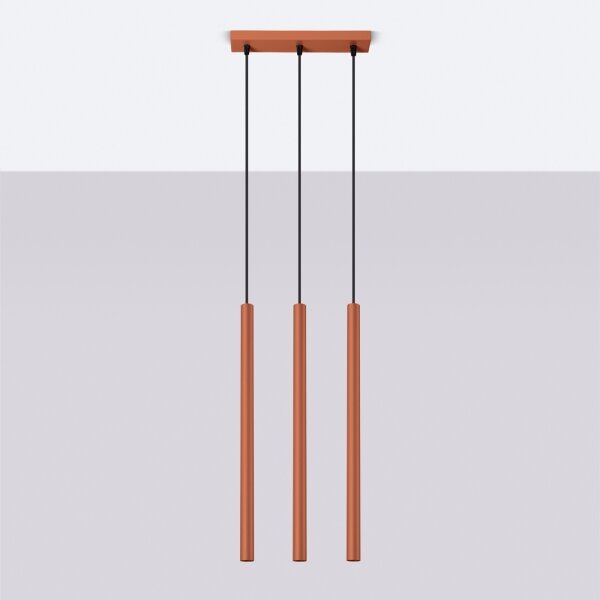 Sollux SL.1526 - Lampadario a sospensione con filo PASTELO 3xG9/8W/230V rosso