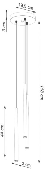 Sollux SL.1463 - Lampadario a sospensione con filo BLISS 3xG9/8W/230V nero
