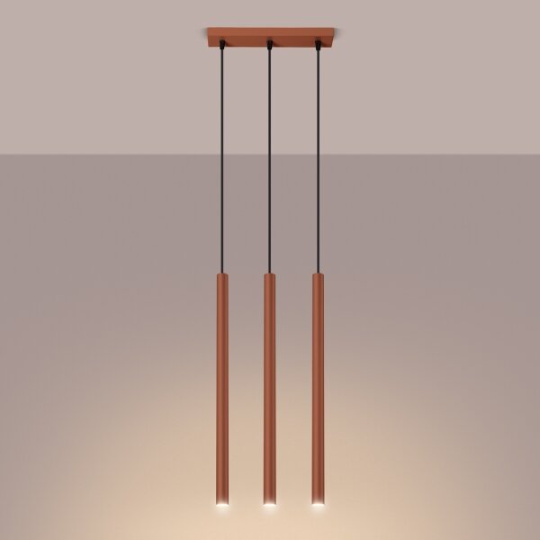 Sollux SL.1526 - Lampadario a sospensione con filo PASTELO 3xG9/8W/230V rosso