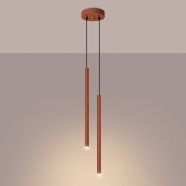 Sollux SL.1525 - Lampadario a sospensione con filo PASTELO 2xG9/8W/230V rosso