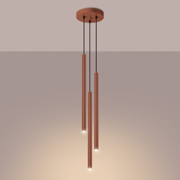 Sollux SL.1527 - Lampadario a sospensione con filo PASTELO 3xG9/8W/230V rosso