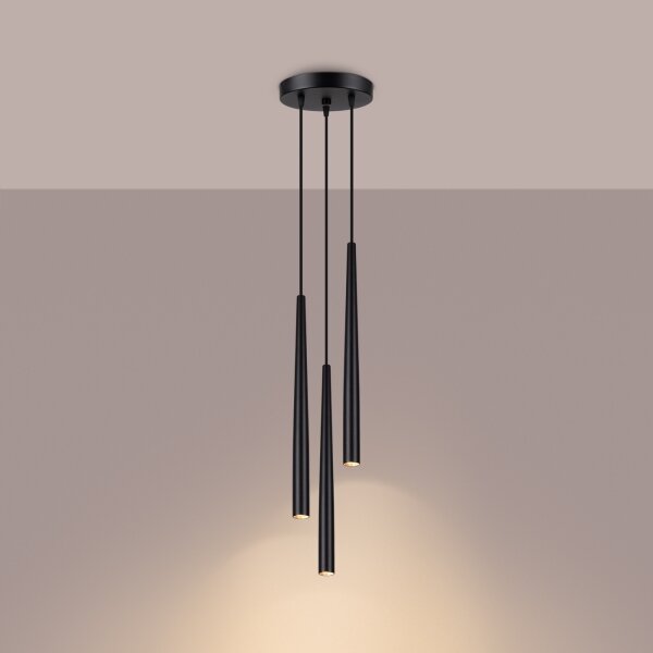 Sollux SL.1463 - Lampadario a sospensione con filo BLISS 3xG9/8W/230V nero