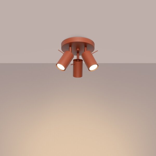 Sollux SL.1509 - Faretto RING 3xGU10/10W/230V rosso