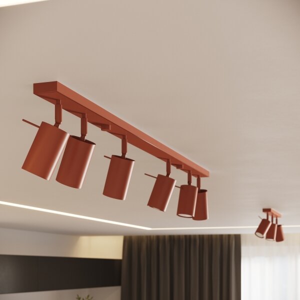 Sollux SL.1511 - Faretto RING 6xGU10/10W/230V rosso