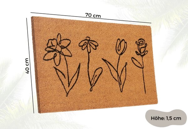 Zerbino in fibre di cocco 40x70 cm Wildflowers – Hanse Home
