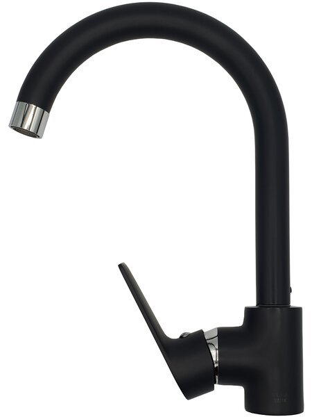 Miscelatore per lavello, miscelatore per lavello, moderno grafite/cromo, alto 27,6 cm, DOKOS