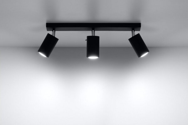Sollux SL.0093 - Faretto RING 3 3xGU10/10W/230V nero