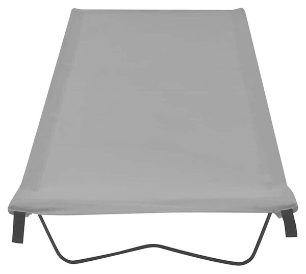 Lettino da campeggio 180x60x19 cm Tessuto Oxford e acciaio grigio