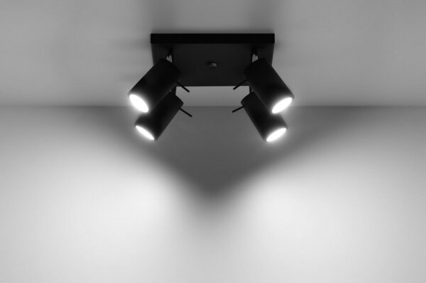 Sollux SL.0094 - Faretto RING 4 4xGU10/10W/230V nero